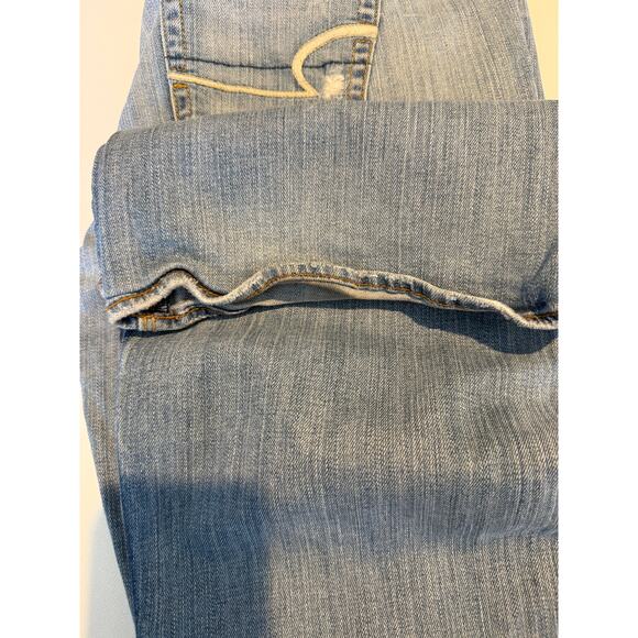 American Eagle Artist Distressed Denim Jeans Low Rise Size 10 Long Very Loved - Picture 10 of 10